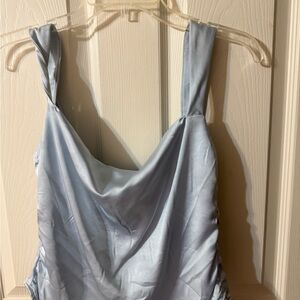 Motel Rocks Sky Blue Satin Top